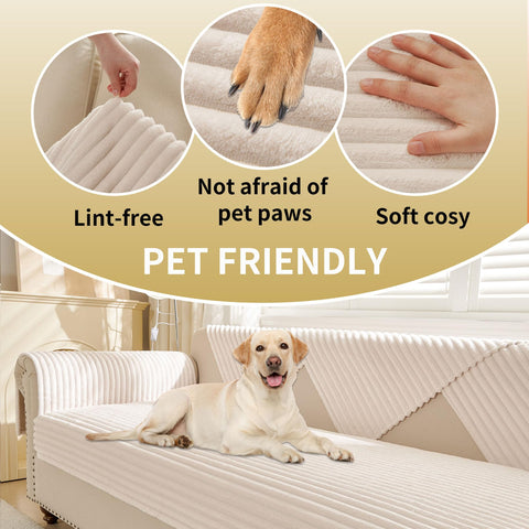HAOMAIJIA off-white couch protector blends with decor while guarding furniture.