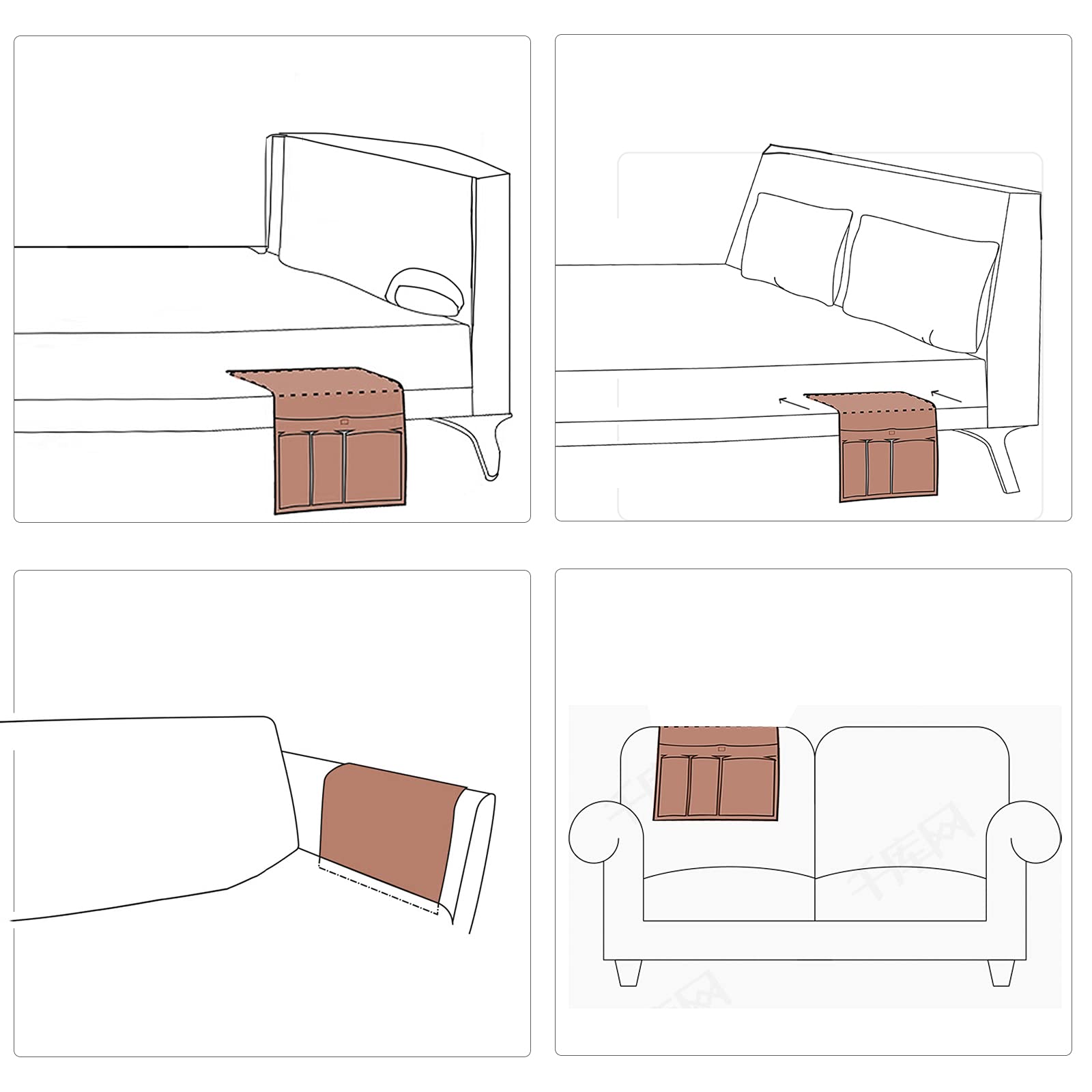 HAOMAIJIA armrest organizer fits most armrests with secure loop attachment
