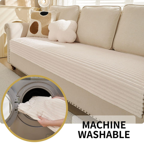 HAOMAIJIA off-white pet couch cover blends with decor