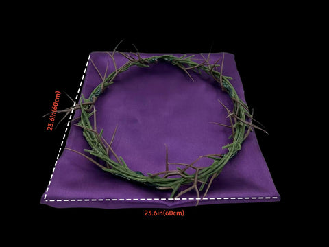 HAOST crown of thorns on purple fabric creates a visually striking display.