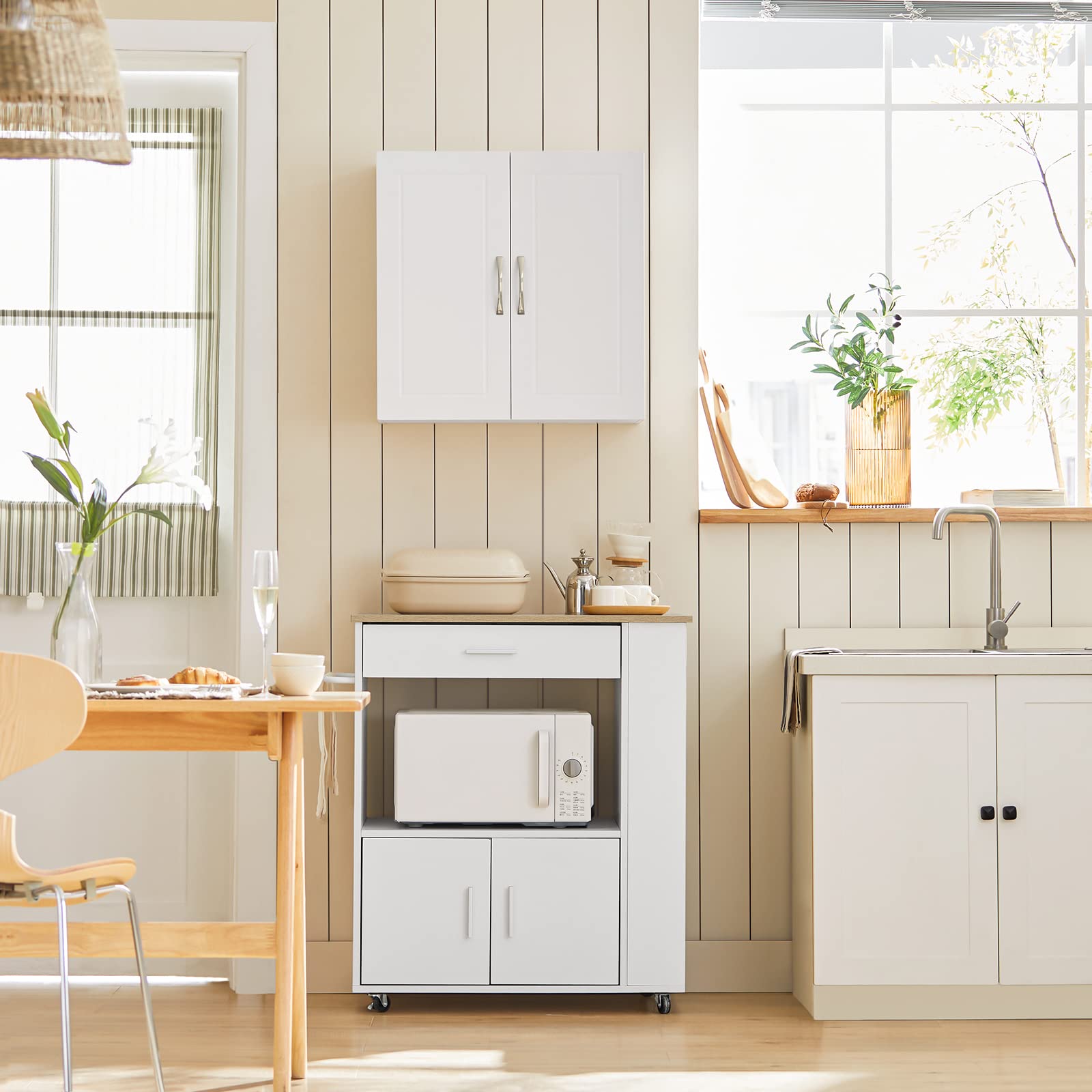 Haotian wall cabinet shows adjustable shelf for flexible organization.