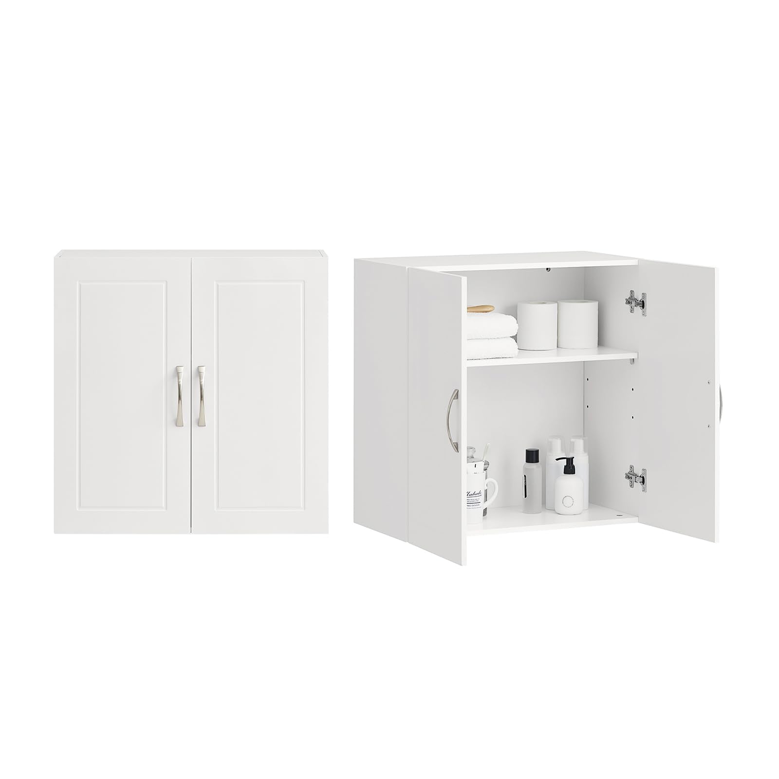 Haotian wall cabinet with front doors for compact bathroom storage.