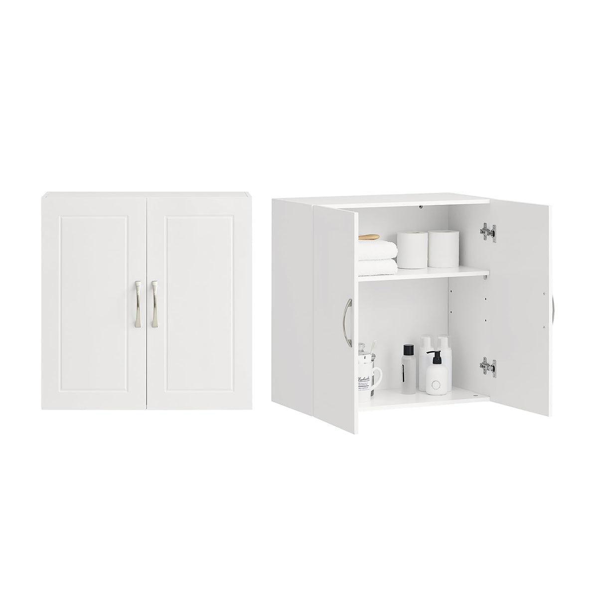 Haotian wall cabinet with front doors for compact bathroom storage.