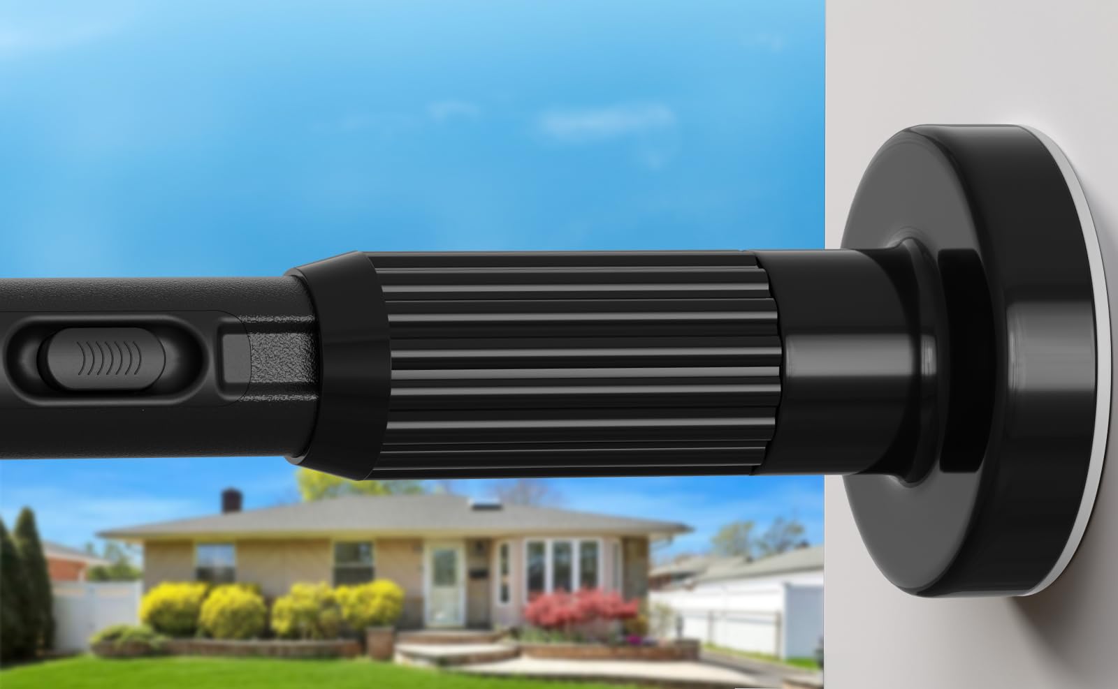 HAOYUNTE extra-long tension rod extended for 41-165 inches, showcasing flexible fit.