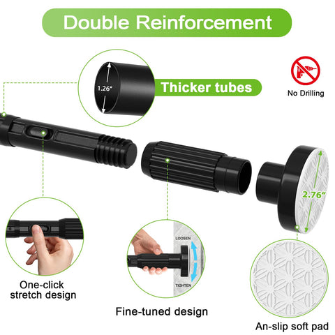 HAOYUNTE heavy-duty no-sag design supporting heavier curtains securely.