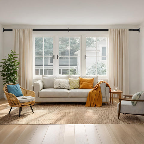 HAOYUNTE outdoor patio setup for easy curtain hanging outdoors.