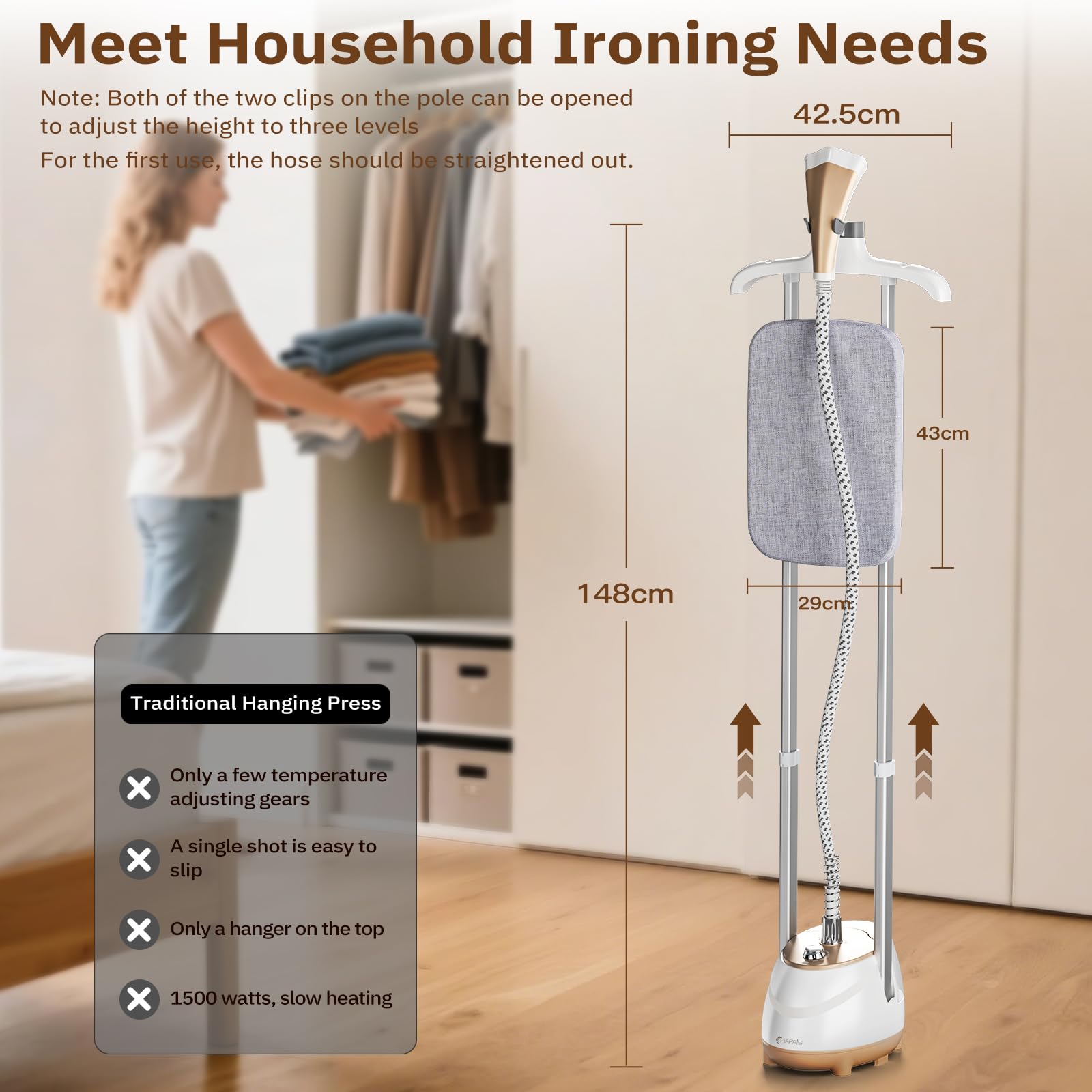 HAPAIS features 10 fabric settings for delicate to heavy textiles