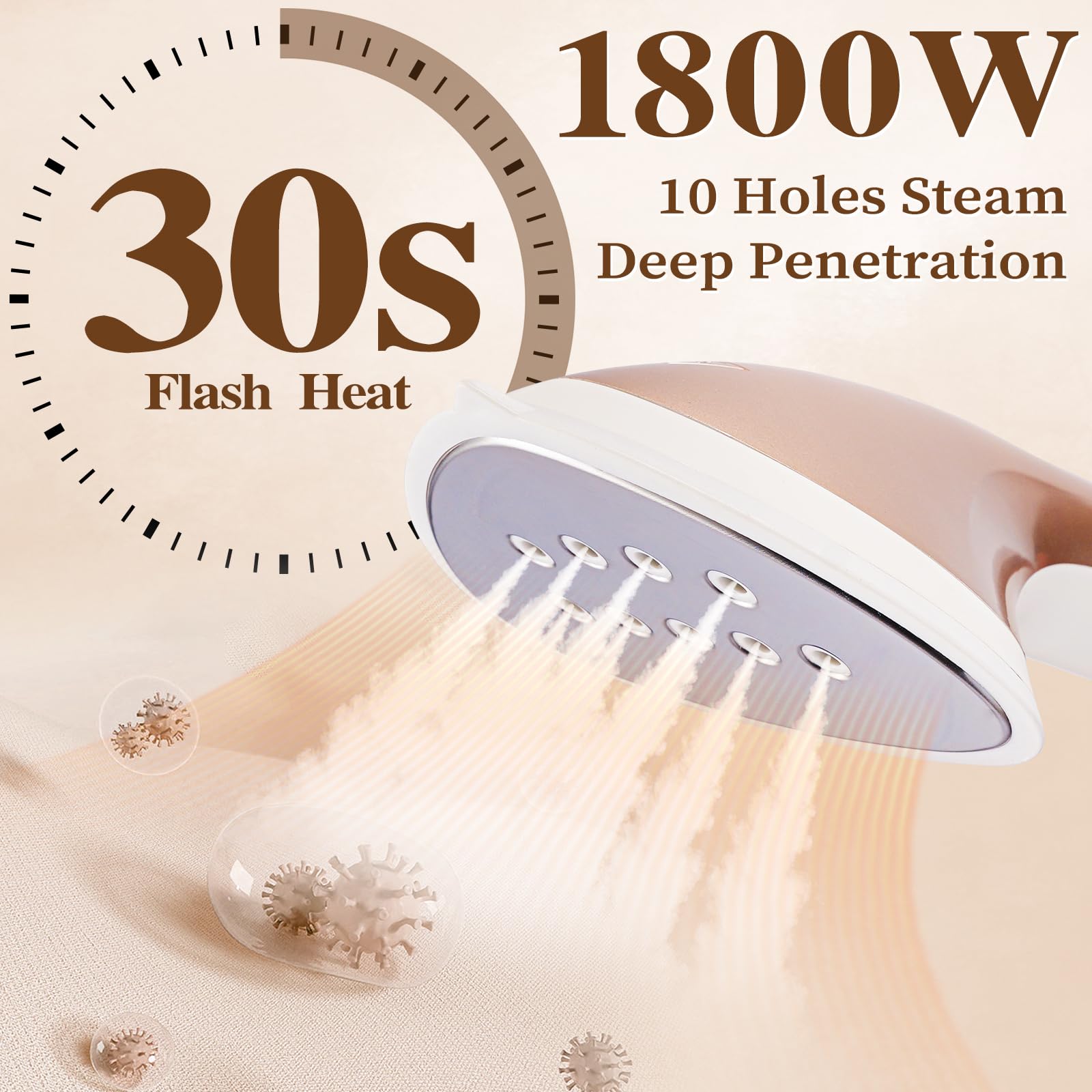 HAPAIS standing steamer with double-rod stability for easy use