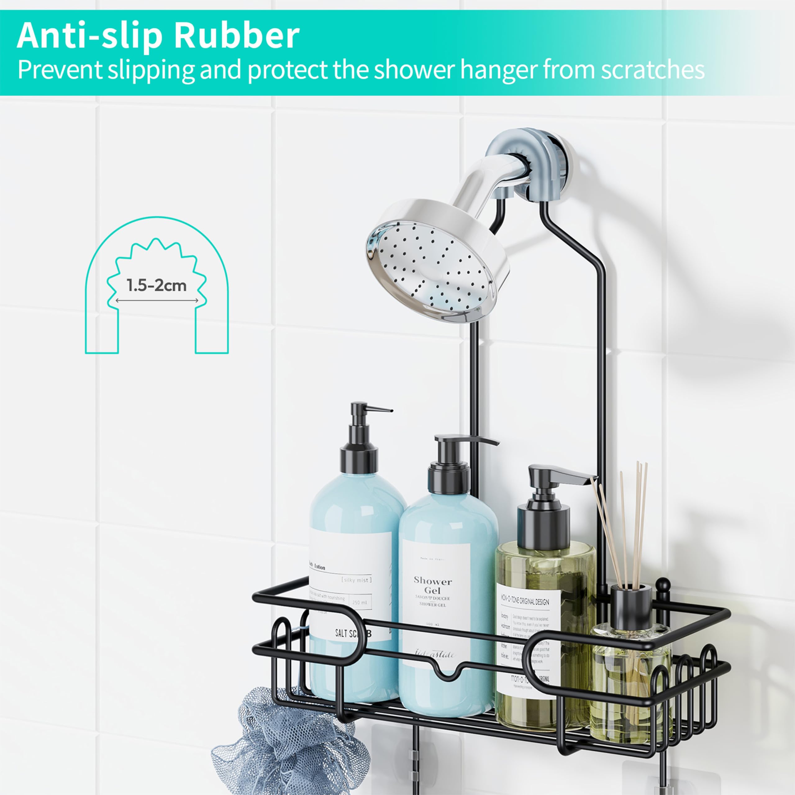 HapiRm 12-hooks bathroom storage keeps towels and tools within easy reach.