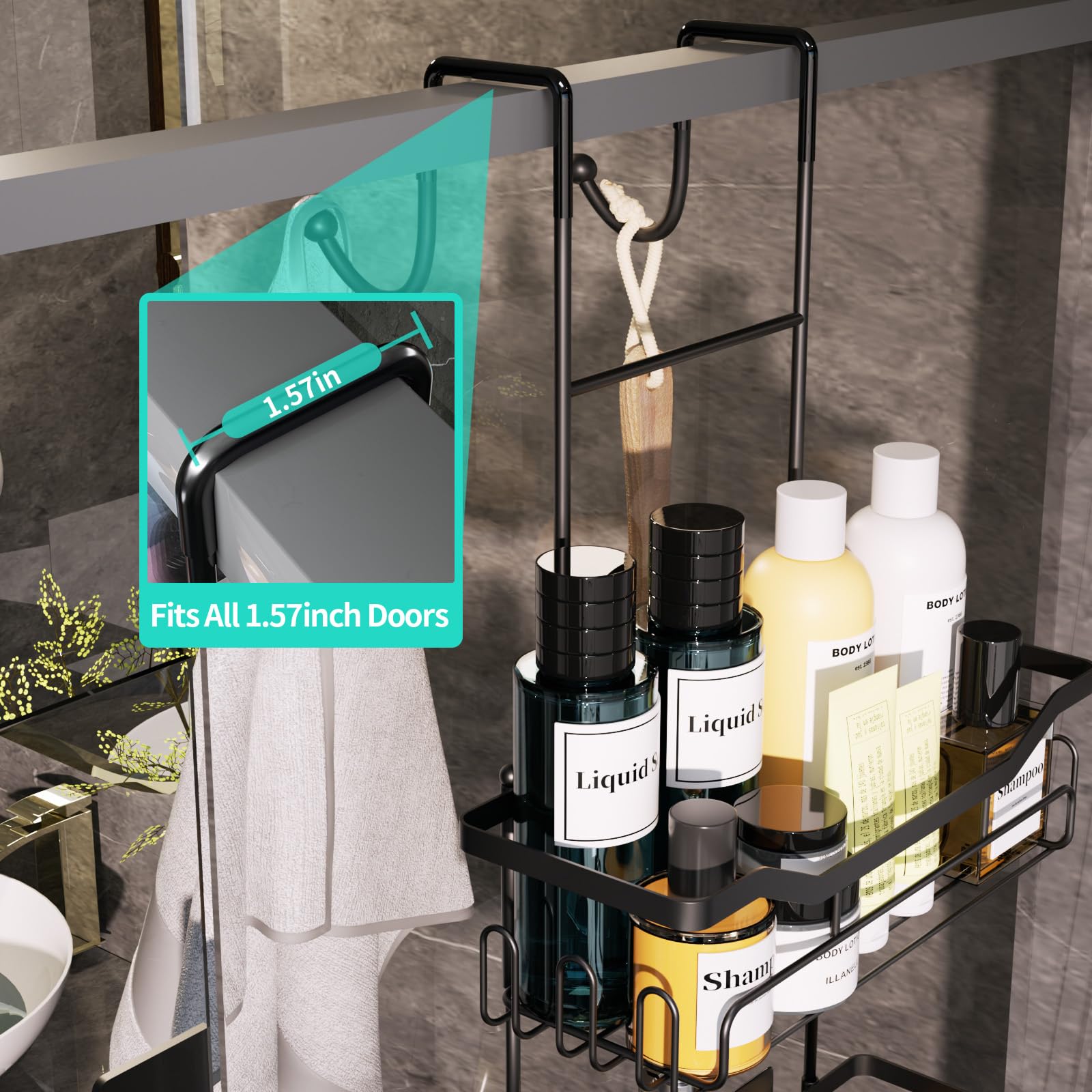 304 stainless steel construction resists rust in damp bathroom conditions.