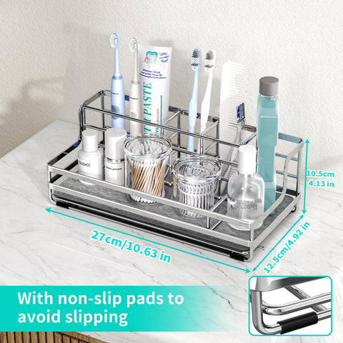 Compact footprint saves counter space on small vanities.