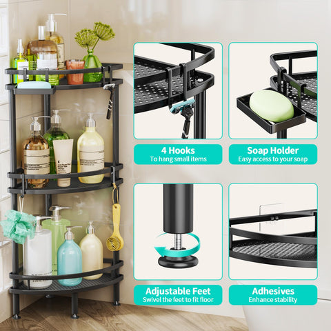 HapiRm corner shower caddy soap holder keeps bars dry and within reach
