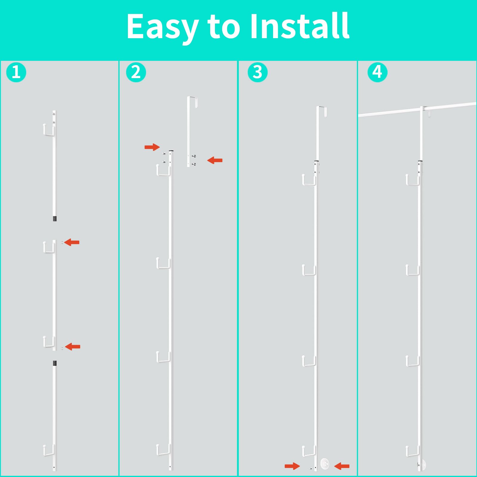 HapiRm door-mount solution installs easily behind bedroom or closet doors.