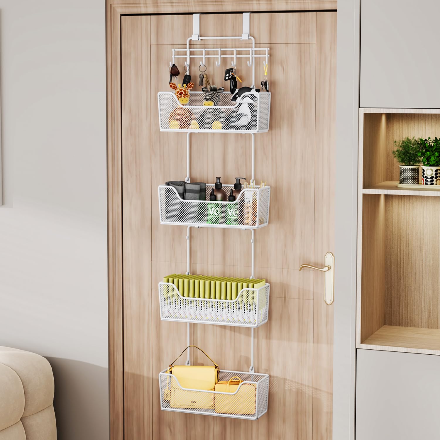 HapiRm easy-assembly door organizer transforming a cluttered space