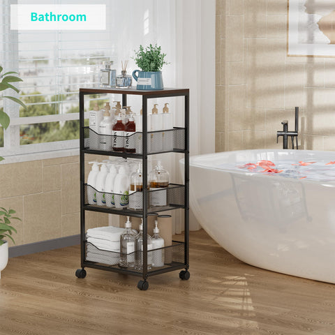 HapiRm easy-assembly kitchen cart lets you organize quickly.