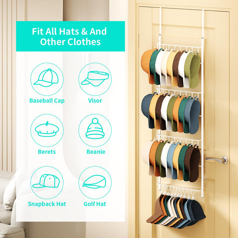 HapiRm hat organizer with 10 movable clips for flexible arrangement
