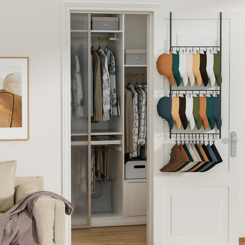 HapiRm hat storage for collectors displays caps neatly.