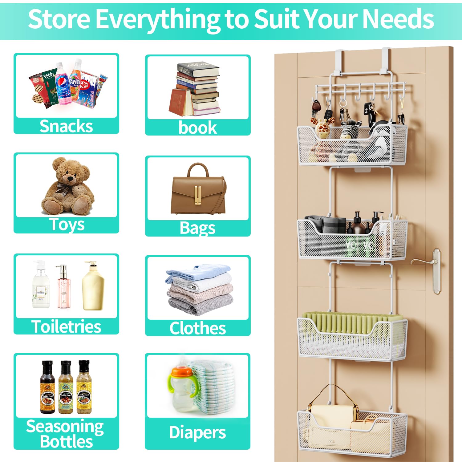 HapiRm kitchen and bathroom door organizer in modern home setting