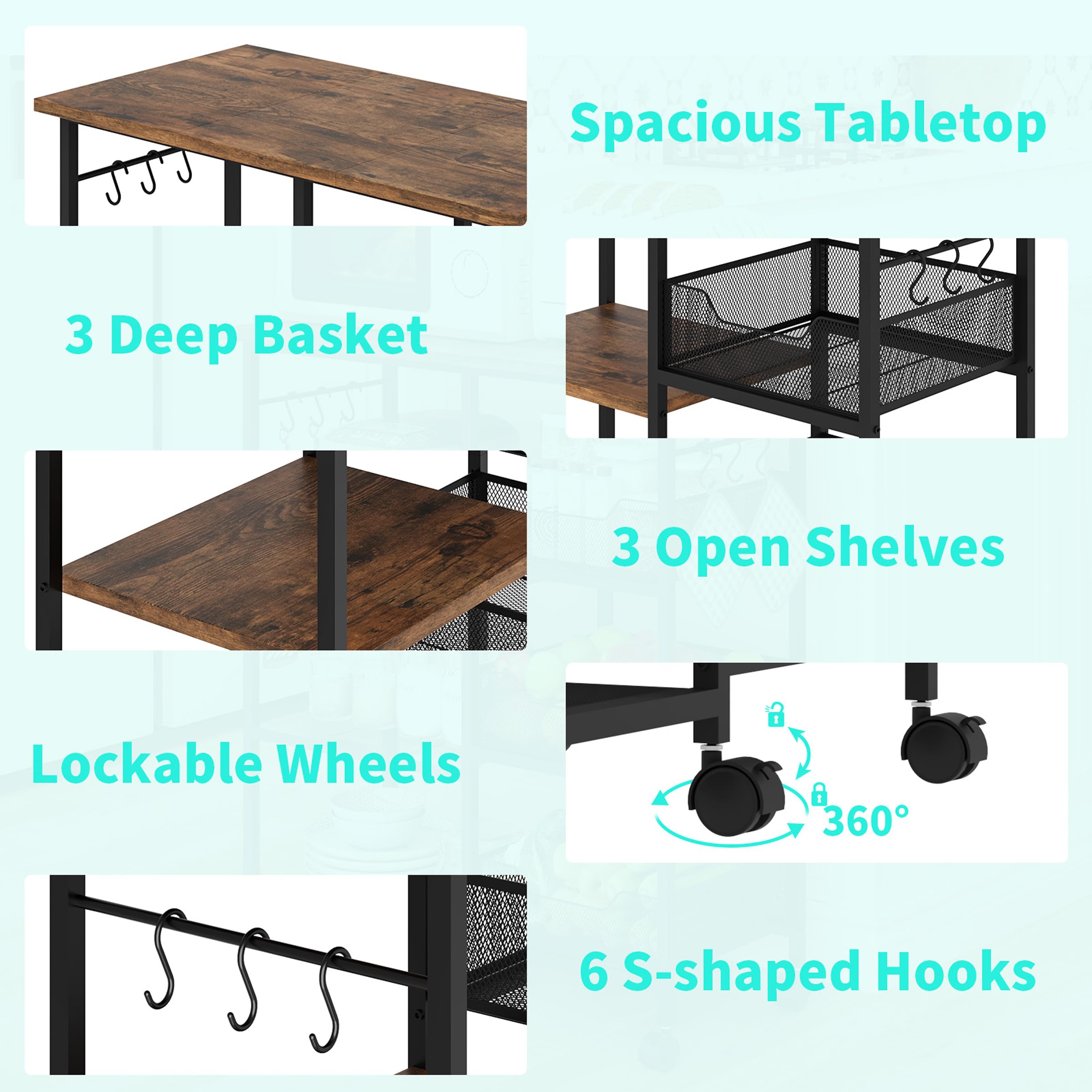 HapiRm assembly-ready kitchen cart with clear installation steps