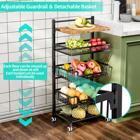 HapiRm kitchen cart with detachable layers for easy cleaning
