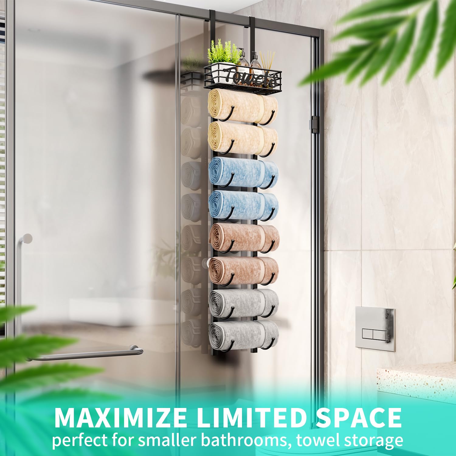 Matte black HapiRm towel rack adds modern style to bathroom