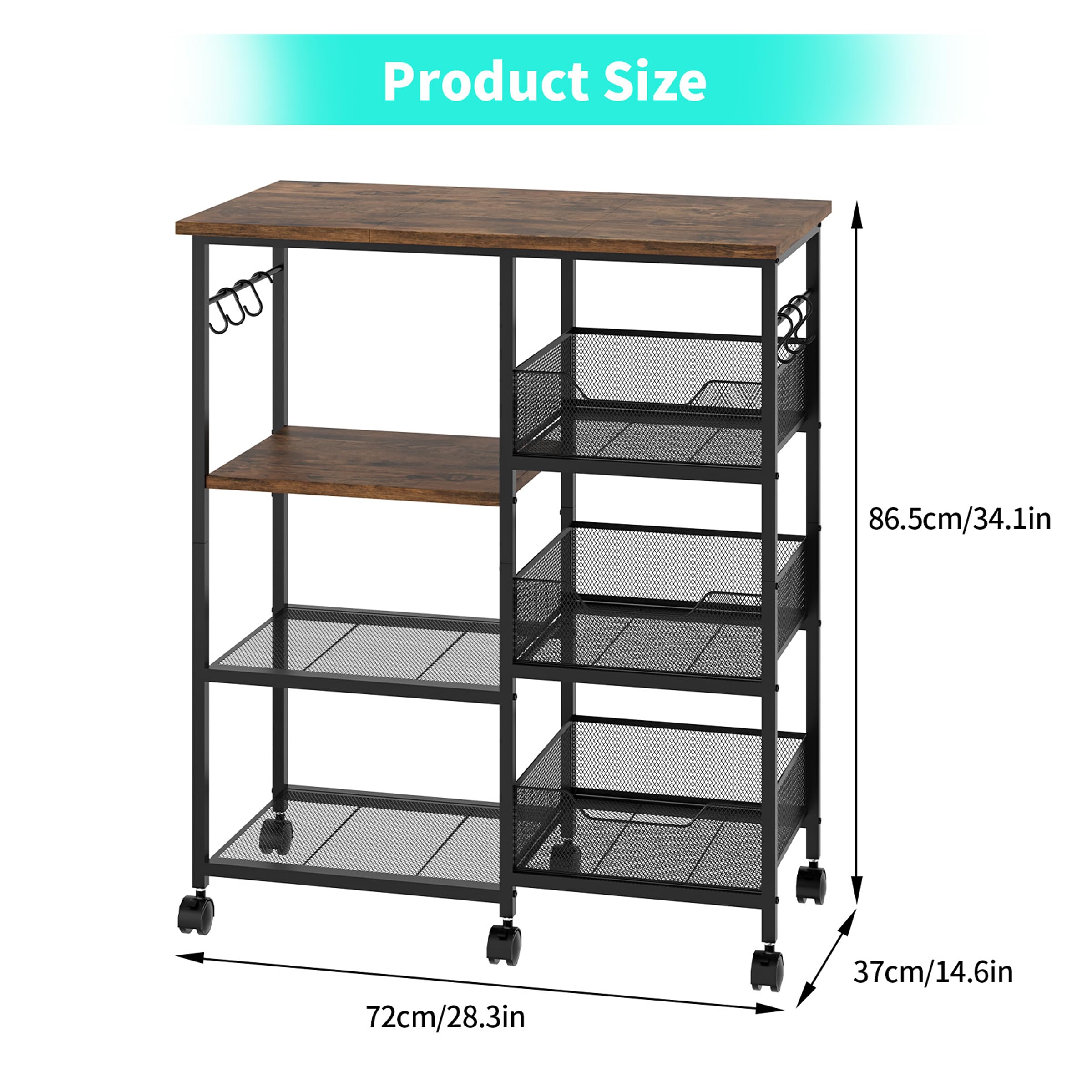 HapiRm multi-purpose storage cart enhances dining, living, or office spaces