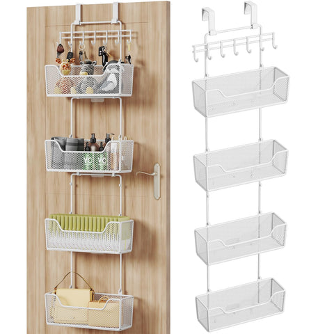 HapiRm over door organizer with four baskets for organized bathroom storage