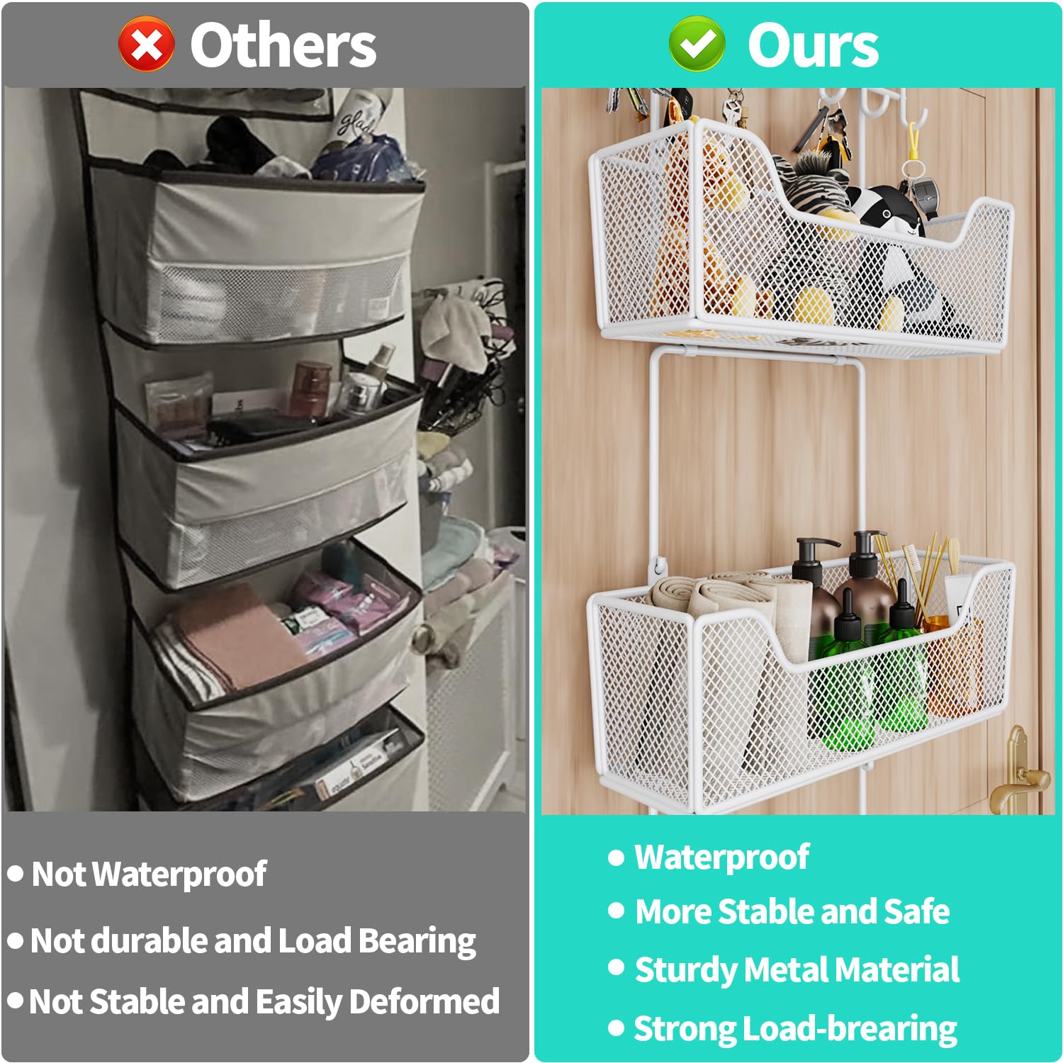 HapiRm over door organizer with mesh baskets for small items