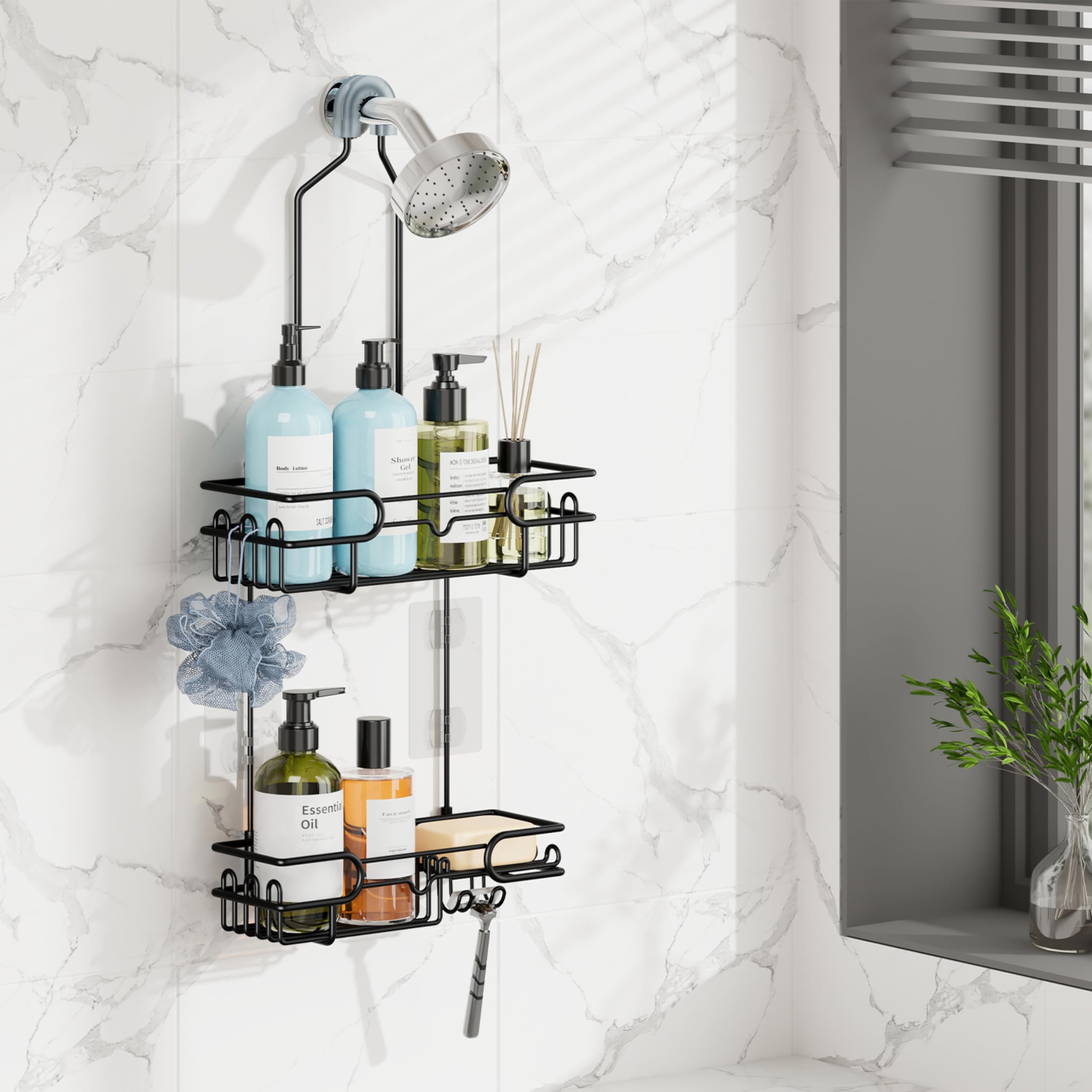 HapiRm rustproof-shower-shelf keeps items dry and within reach.