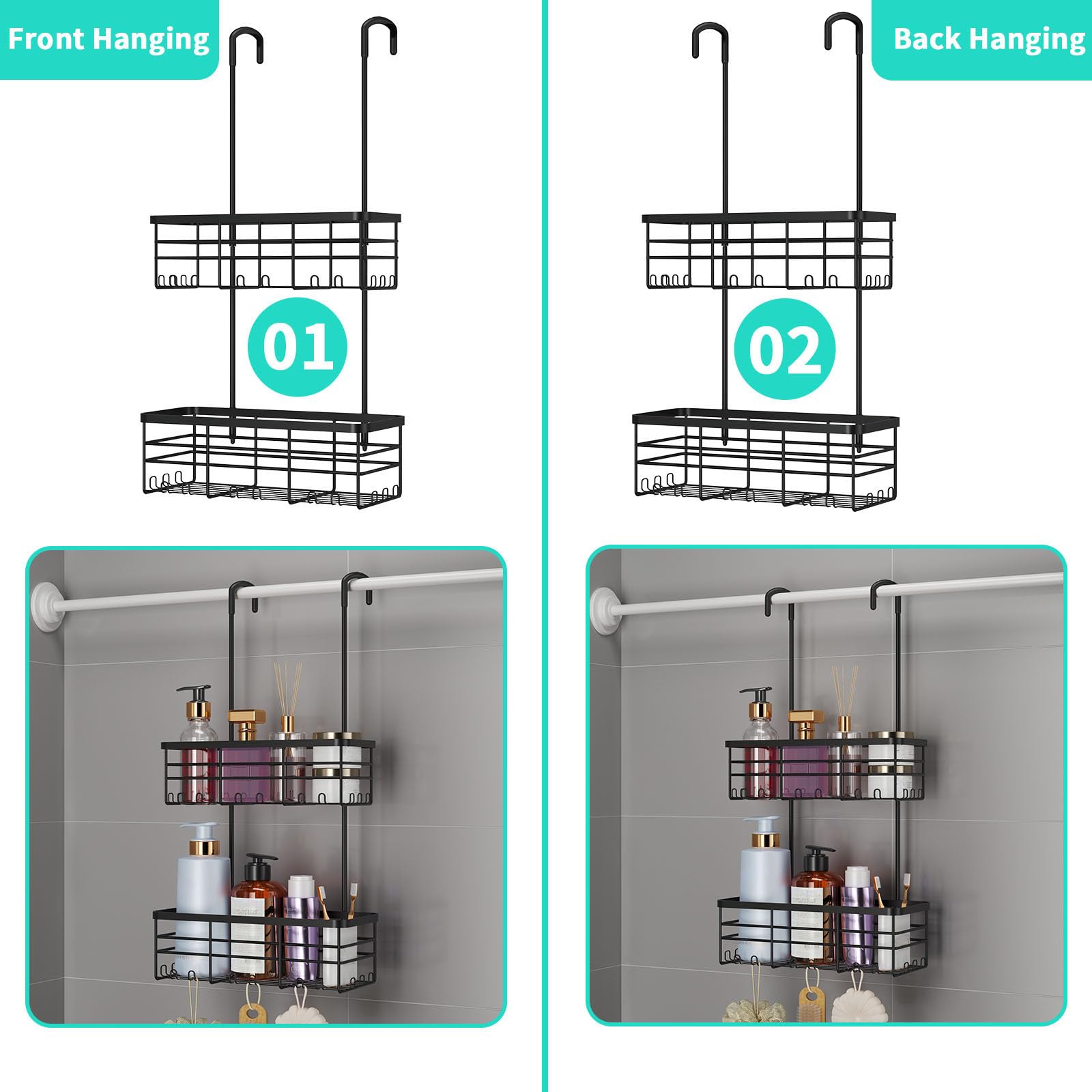 HapiRm dual-hanging option highlights front and back hanging flexibility.