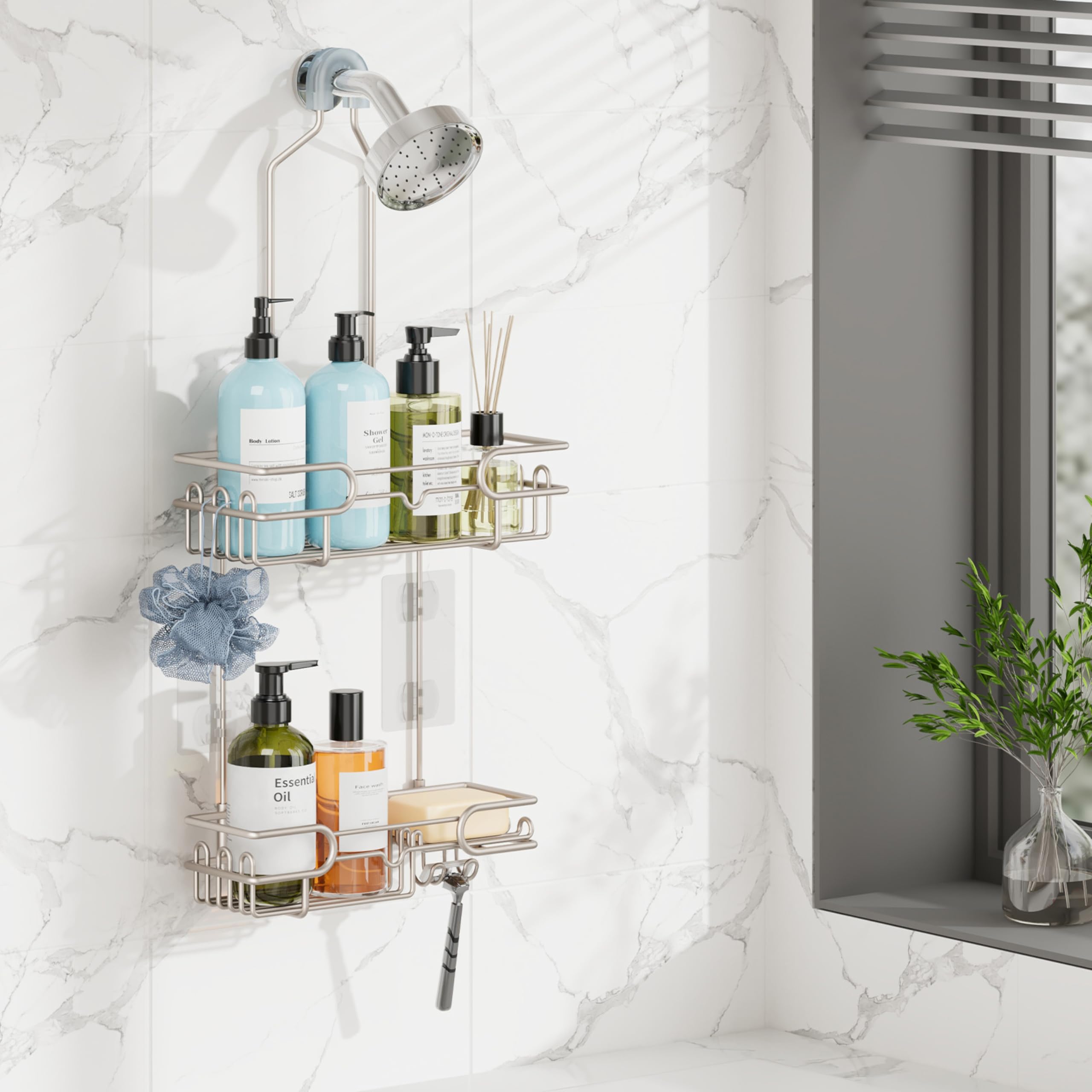 hapirm 25.2-inch length fits many showers for abundant storage.
