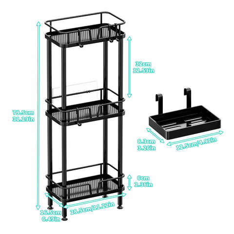 HapiRm shower caddy includes soap holder for convenient dispensing
