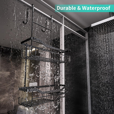 HapiRm integrated soap holder keeps soap reachable while showering.