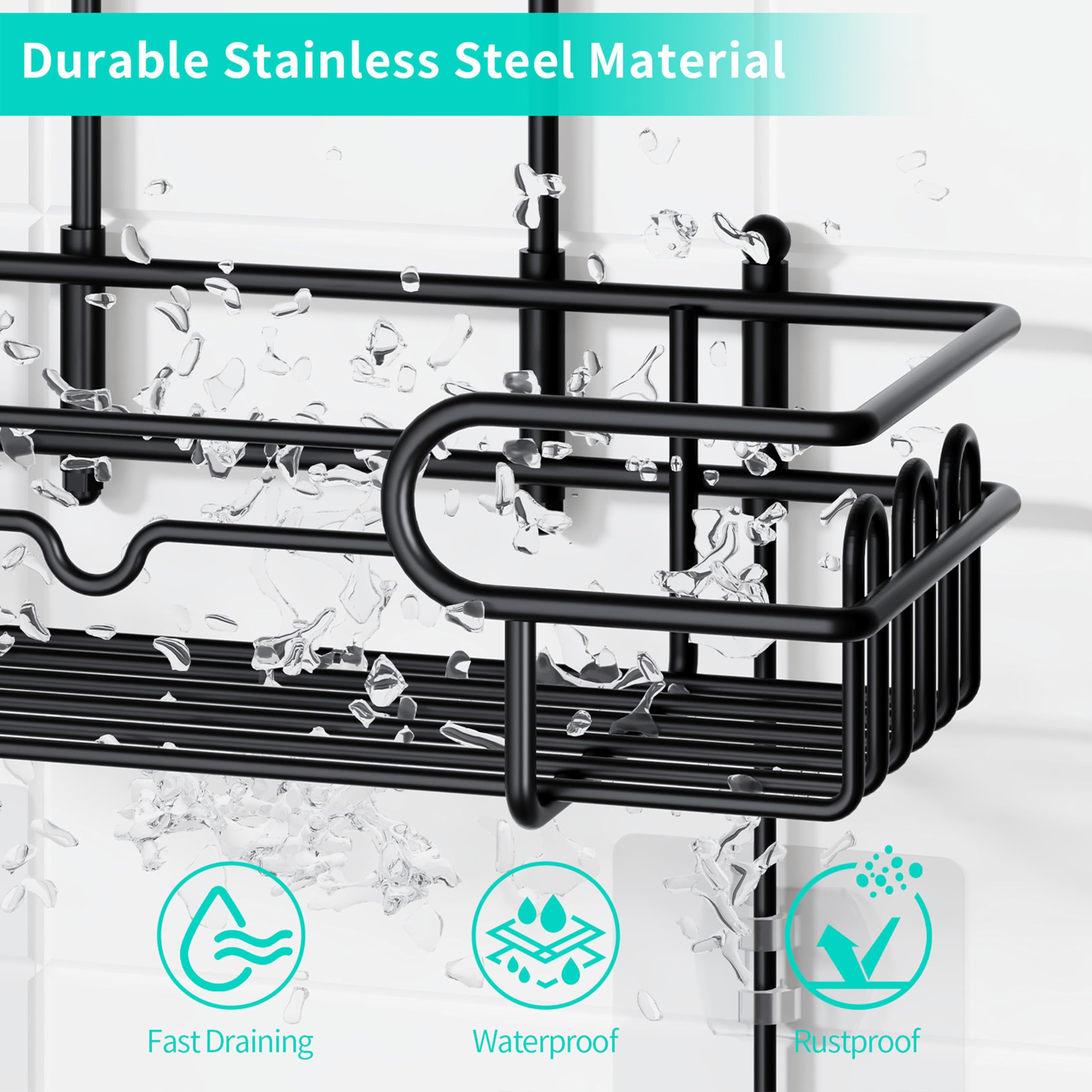 HapiRm rustproof stainless steel 304 resists corrosion in wet environments.