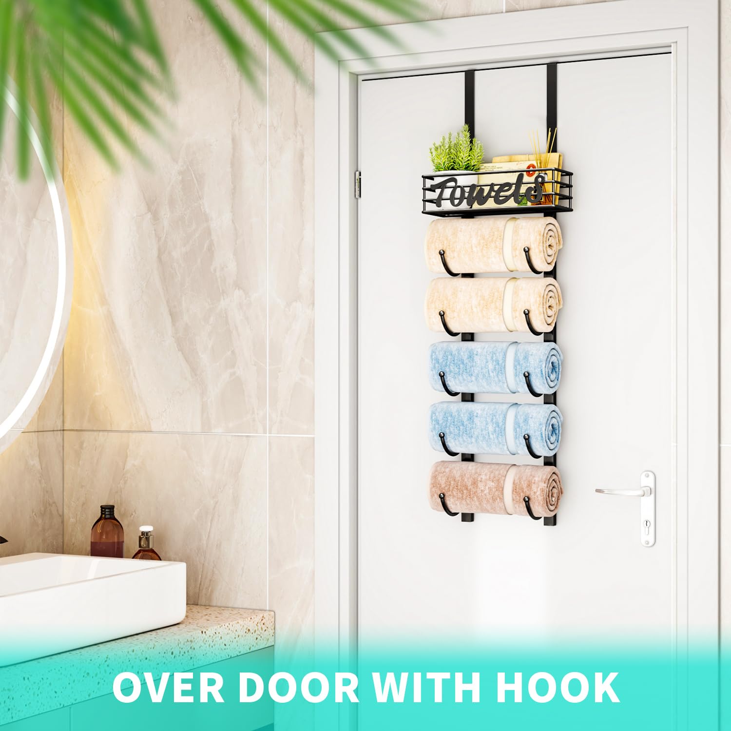 HapiRm metal towel rack is rust-resistant for humid bathroom use.