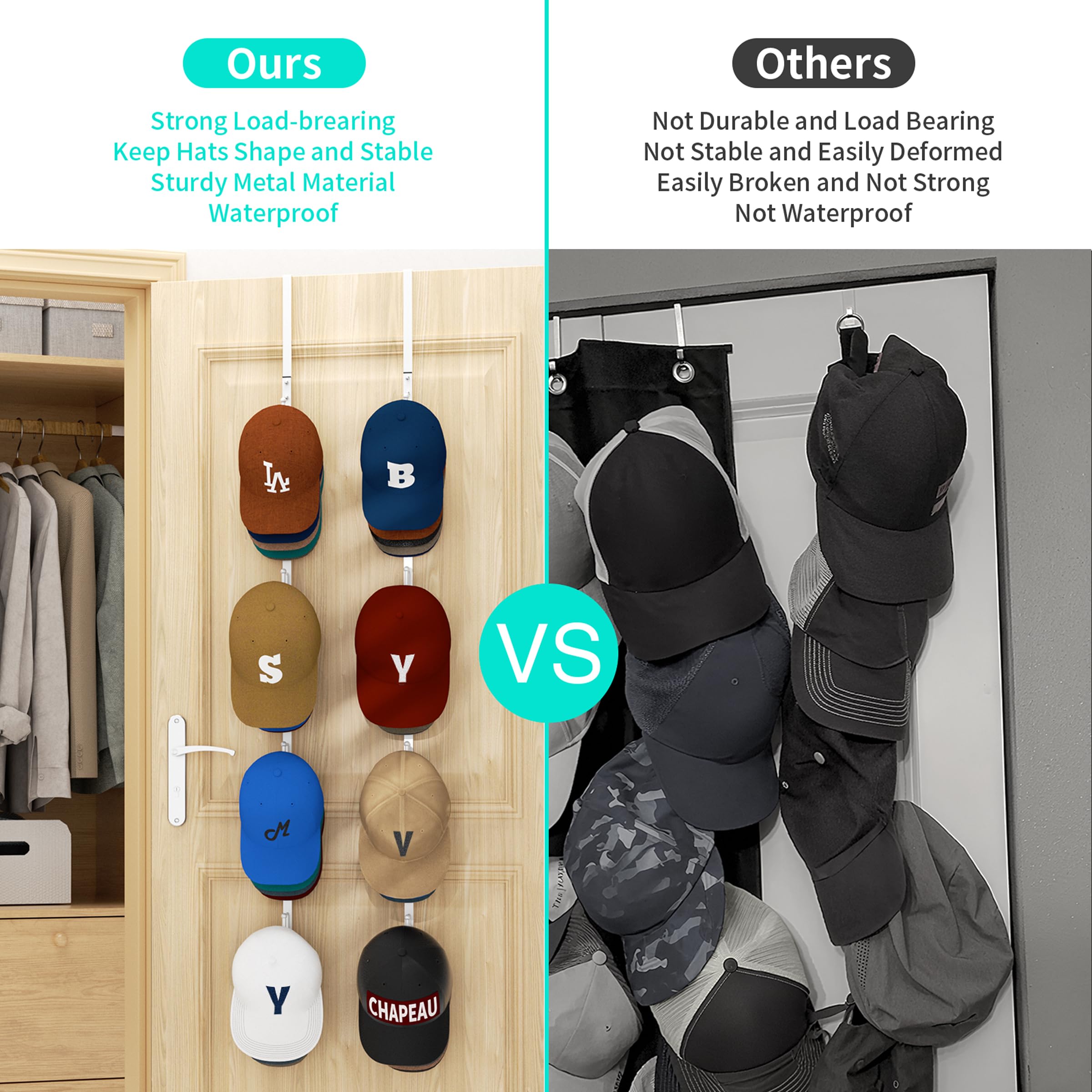 HapiRm two-pack hat organizer saves closet space and boosts storage.