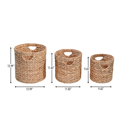 Happimess Avery nesting basket showcasing natural hyacinth texture and storage potential