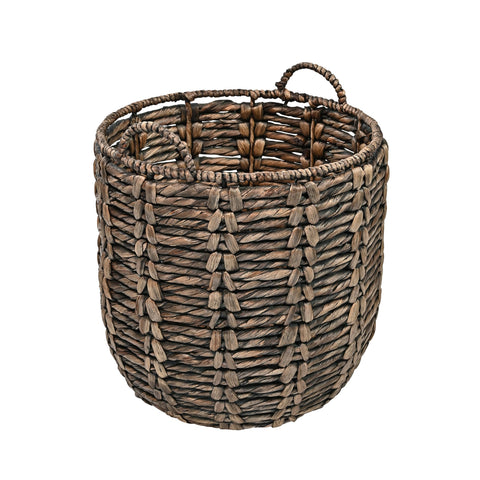 Happimess Laurel hamper front view with sturdy handles for easy transport.