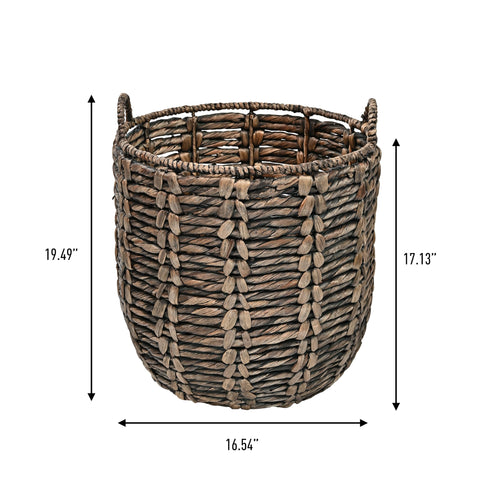 Happimess Laurel hamper side view showing spacious interior for storage.