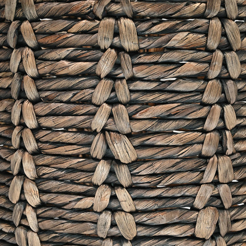 Happimess Laurel handwoven brown fibers suited for decor and storage.