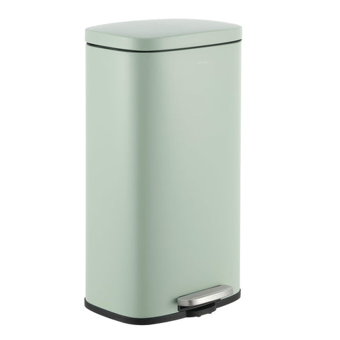 happimess Curtis 8-Gallon trash can in pistachio with compact footprint for small kitchens