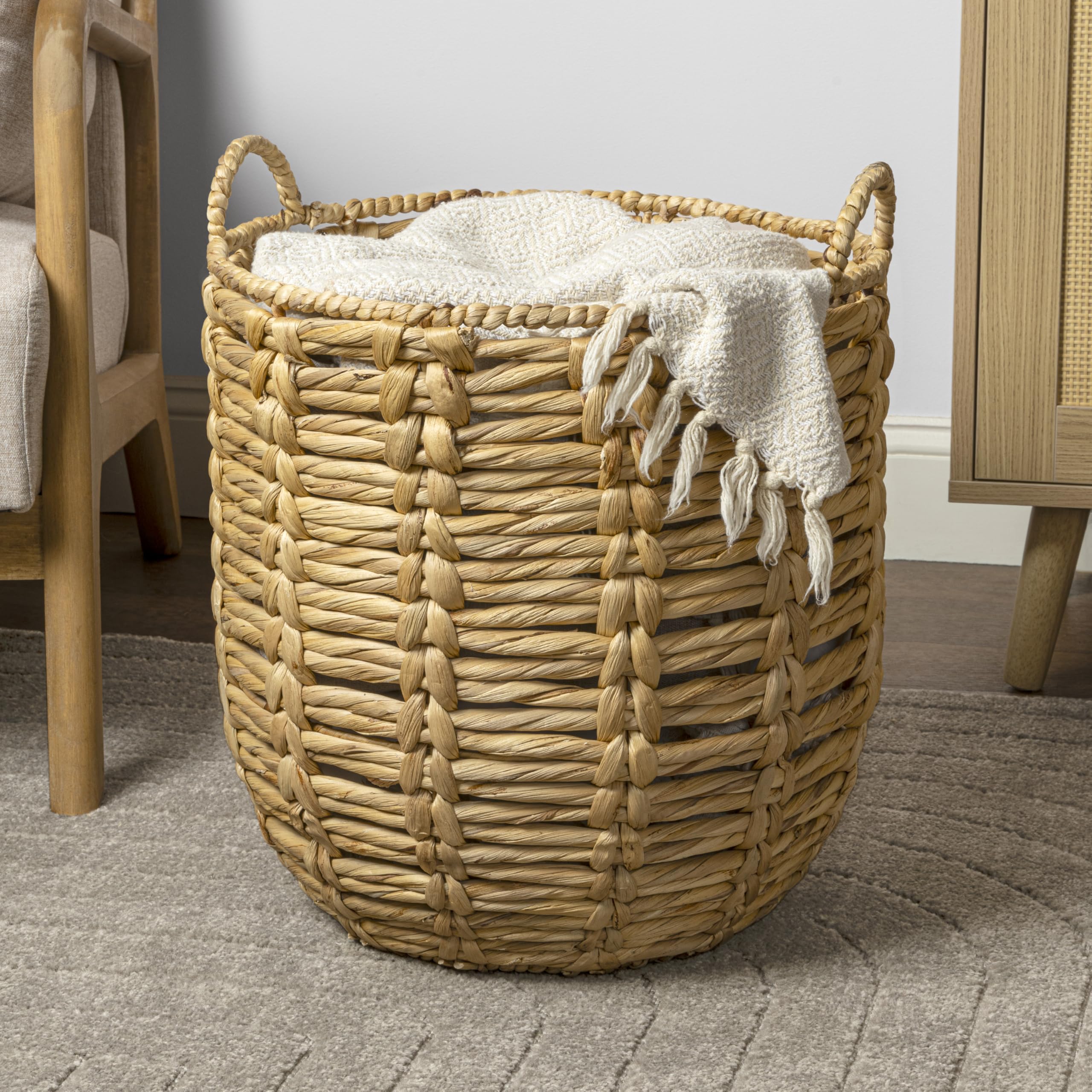 happimess laurel laundry room basket for lightweight items