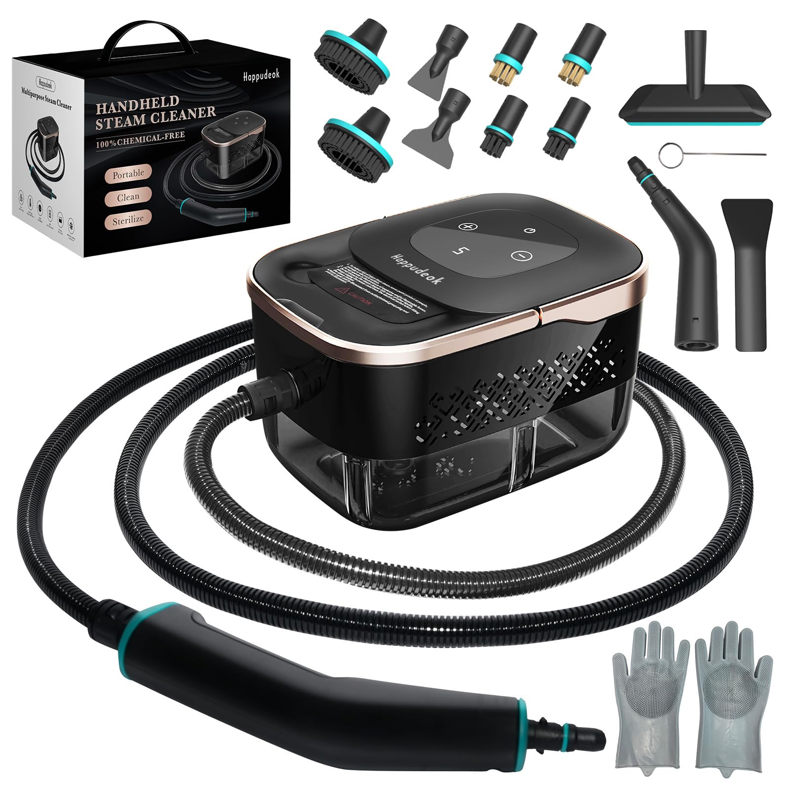 Happudeok steam cleaner heats up in 15 seconds for fast cleaning