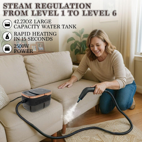 Happudeok steam cleaner with 42oz tank for long use