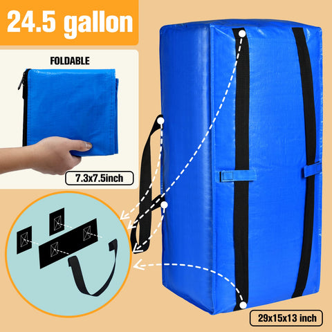 HAPPY CHEERS blue storage bag is waterproof and tear resistant for long-lasting use