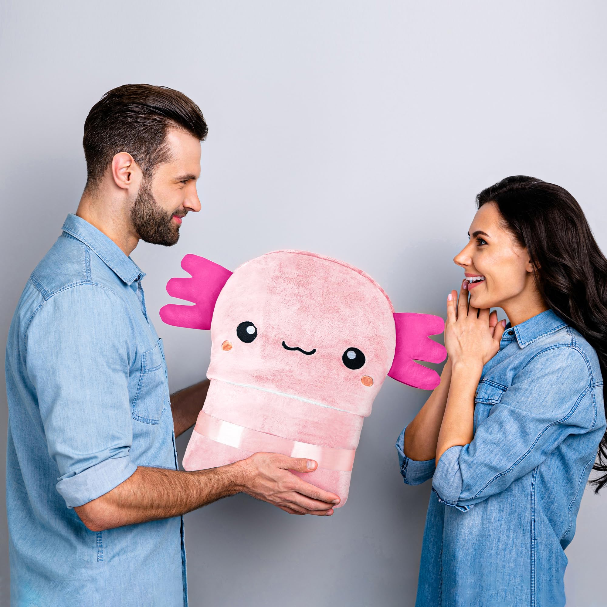 Happy Fuel Axolotl hooded blanket machine washable and easy care