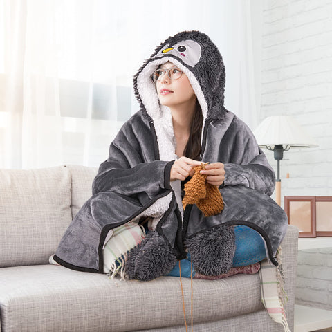 Happy Fuel Penguin hooded blanket gift-ready packaging sparks joy