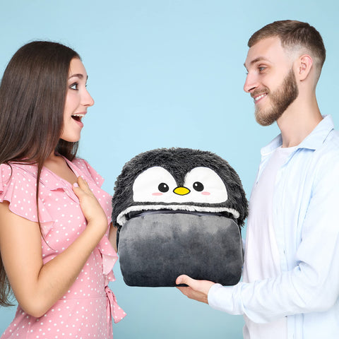 Happy Fuel Penguin hooded blanket indoor-outdoor use for versatile warmth