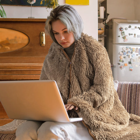 Happy Fuel Sloth Hooded Blanket is machine washable for easy care.