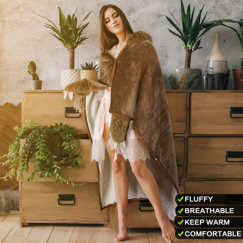 Happy Fuel Sloth wearable hooded blanket packaged as a gift set